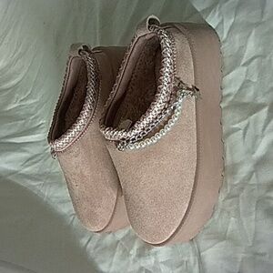 Olivia And Kate Pink Suede Slip-On Shoes
